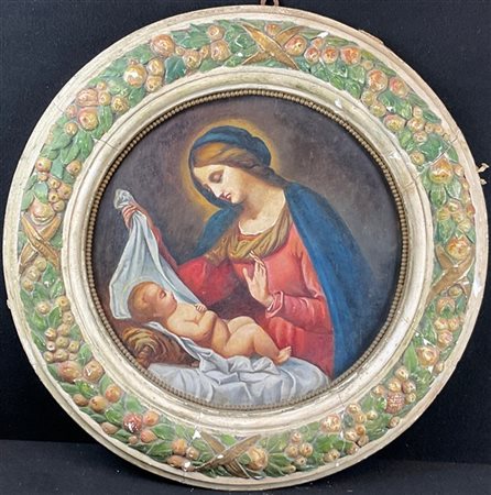 Da Onorio Marinari

"Madonna con Bambino"
olio su compensato (cm 48x45)
in corn