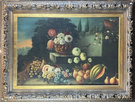 Ignoto

"Fiori e frutti in un giardino principesco"
olio su tela (cm 60x86,5)
i