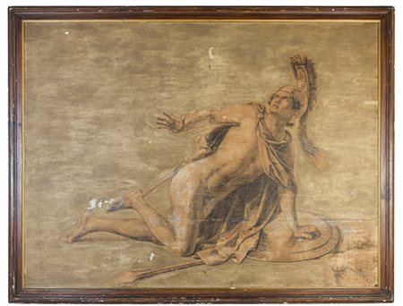 Scuola di inizio secolo XIX

"Guerriero ferito" 
carta applicata a tela (cm 160