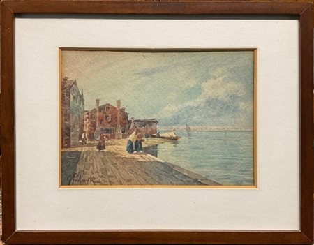 Giuseppe Palanti "Scorcio veneziano" 
acquerello su carta (cm 17x24)
firato in b