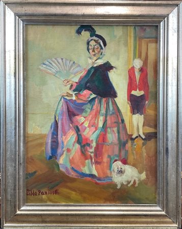 Gilda Pansiotti D'Amico Cambon "Donna con ventaglio" 
olio su tela (cm 60x44)
fi