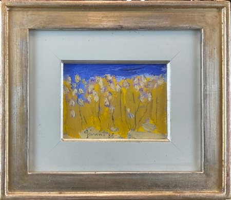 Piero Giunni "Estate '83" 
olio su cartone (cm 10x14,5)
firmato e datato in bass