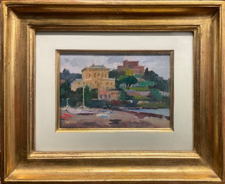 Silvio Consadori "Sestri Levante" 
olio su compensato (cm 13x18)
firmato in bass