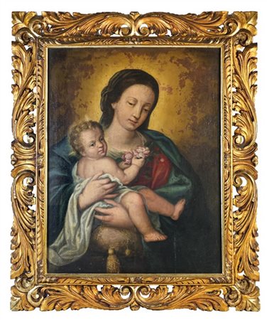 Scuola della fine del secolo XVII

"Madonna con Bambino"
olio su tela (cm 85,5x