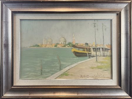 Alcide Ernesto Campestrini "San Giorgio alle Zattere" 
olio su tela (cm 40x60)
f