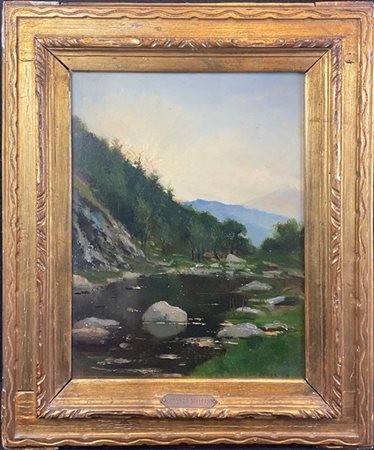 Ignoto di fine secolo XIX

"Scorcio fluviale" 15 settembre 1889 
olio su tavola