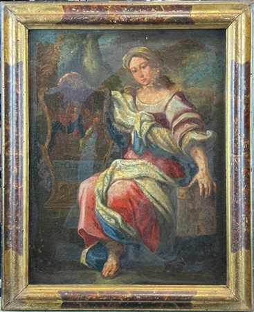 Scuola del secolo XVIII

"Sibilla Ellespontica"
olio su tela (cm 38x30)
in corn