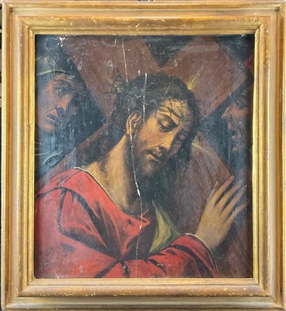 Ignoto

Antico dipinto raffigurante "Cristo portacroce e due sgherri"
olio su t