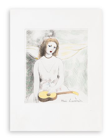 MARIE LAURENCIN (1883-1956)  - Jeune fille à la guitare, 1946