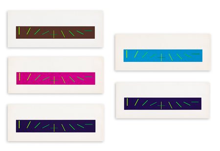 MARY VIEIRA (1927-2001) - Croisement de directions opposées: 7 conditions de saturation chromatique, 1974/1975