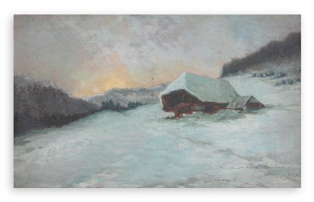 AUGUSTO TOMINZ (1889-1926) - Senza Titolo (Paesaggio innevato), 1924