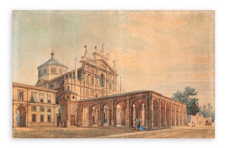 LEOPOLDO BURLANDO (1841-1915) - Milano. Santuario di Santa Maria dei Miracoli presso San Celso, 1866