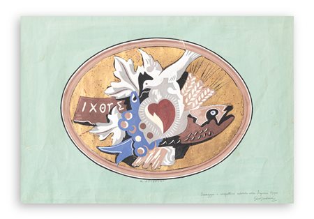 GINO SEVERINI (1883-1966) - Symbole du Sacré-Coeur et de l'Eucharistie, 1927 circa