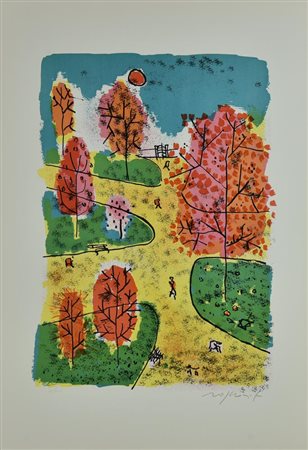 Franco Rognoni SENZA TITOLO litografia, cm 70,5x49,5; es. 83/100 firma e...