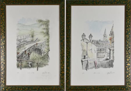 Ignoto LOTTO DI DUE LITOGRAFIE: FONTE DI LUCE, 1994 litografia, cm 50x35; es....