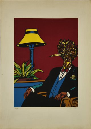 Max Hamlet Sauvage SENZA TITOLO serigrafia, cm 70x50; es. 79/100 firma e...