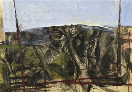 Tano Santoro SENZA TITOLO, 1969 tecnica mista su carta intelata, cm 40x58...