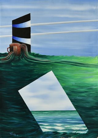 Ignoto SENZA TITOLO, 1972 olio su tela, cm 70x50 firma e data