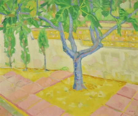 Giancarlo Borgia IL FICO, 1985 olio su tela, cm 54x65 firma sul retro: firma,...