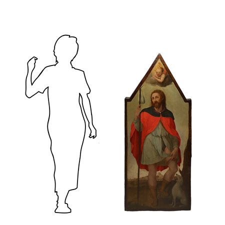 Francesco  Zaganelli (attribuito a) (Cotignola 1460 - Ravenna 1532)  - San Rocco, 15°/16° secolo