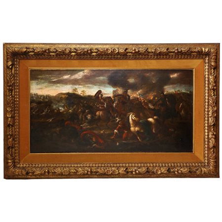 Francesco  Monti (attribuito a) (1685 - 1768)  - Scena di battaglia