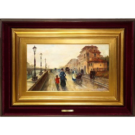 Francesco  Lord Mancini (Napoli 1830 - Napoli 1905)  - Passeggiata