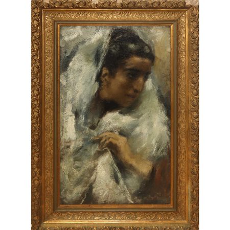 Gaetano Previati (Ferrara 1852 - Lavagna 1920)  - Volto di donna
