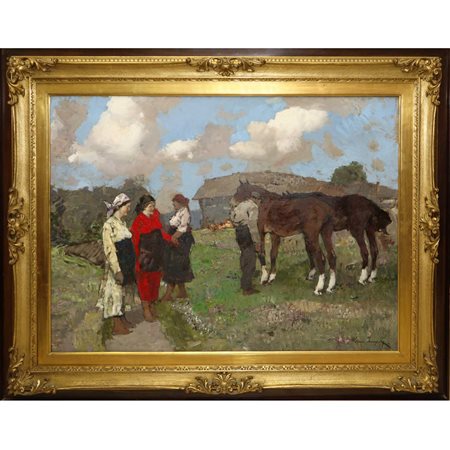 Alessio Issupoff (Kirov (Russia) 1889 - Roma 1957)  - Personaggi a cavallo