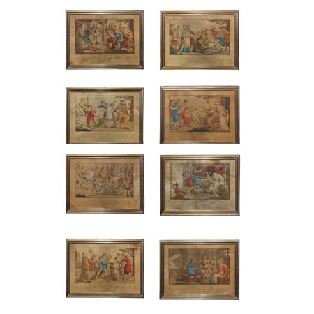 Johann Sebastian Leitner (1715 - 1795)  - N°10 Stampe raffiguranti scene bibliche riferite alla vita di Giuseppe, 18° secolo