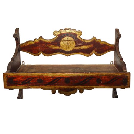 Mensola in legno laccata e dorata