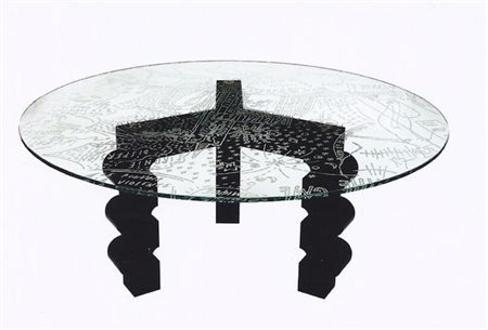 Alessandro  Mendini (Milano, 1931 - Milano, 2019) 
Tavolo "Rondo" 2010-2015
  Cm 72,5x160 Ø