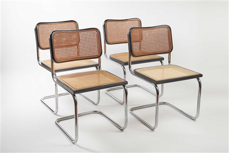 Marcel Breuer (Pécs, 1902 -  New York, 1981) 
Quattro sedie Anni '60
 Cm 81x45x50