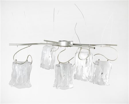 Stilux - Carlo Nason (attribuito a) (Milano,  - ) , (Murano, 1935 - ) 
Lampadario 
 Cm 82x64