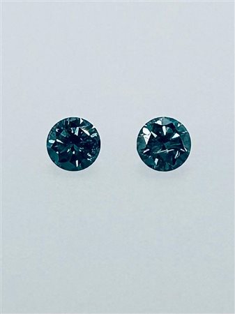 2 DIAMANTI NATURAL POLISHED 0,47 FANCY BLU VIVIDO - CON CERTIFICATO GEMMOLOGICO* -SI2 - CON CERTIFICATO GEMMOLOGICO - AI30701-6