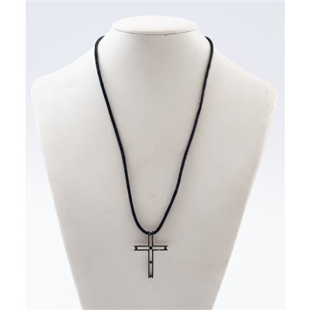 COLLANA Bliss con pendente in oro bianco 18 KT e diamanti