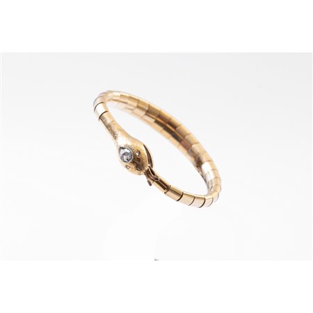 BRACCIALE semirigido in oro giallo 18 KT con diamanti