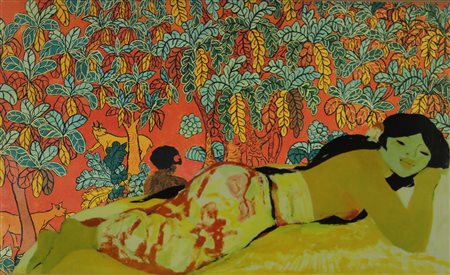 Fiume Salvatore Caleidi, 1965 litografia su plastica applicata su carta da...