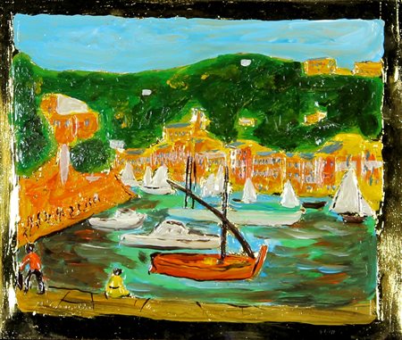 Cascella Michele Barche di Portofino copia realizzata col sistema della...