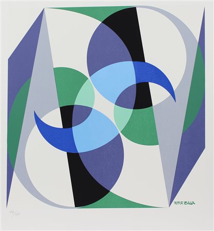 Balla Giacomo Equilibrio spaziale serigrafia su carta Fabriano, cm. 74x70,...