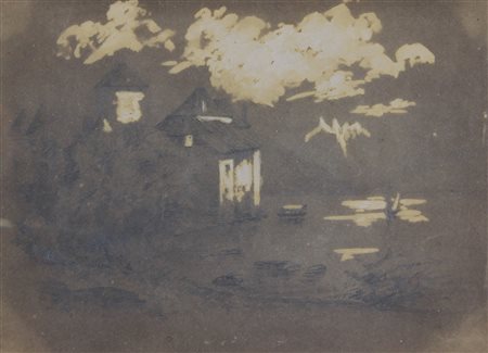 Anonimo Castello di Chillon (Ginevra), 1850-1865 ca. fusain e matita su...