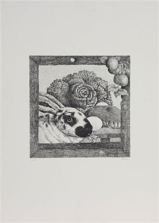 Bellini Enzo Senza titolo incisione su carta, cm. 70x50 (lastra cm....