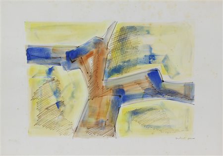 Gavaldi Senza titolo, 1962 tecnica mista su cartoncino, cm. 50x70 firmata e...