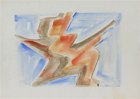 Gavaldi Senza titolo, 1962 tecnica mista su cartoncino, cm. 50x70 firmata e...