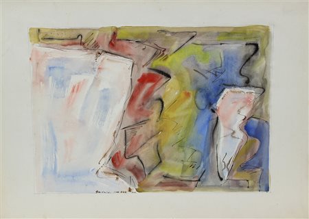 Gavaldi Senza titolo, 1962 tecnica mista su cartoncino, cm. 50x70 firmata e...