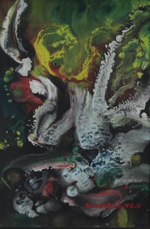 Giandante X Senza titolo olio su cartone, cm. 50x35 firmato in basso a destra