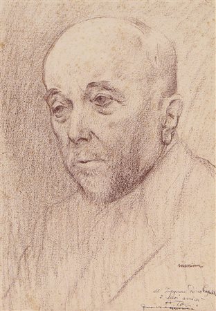 Messina Francesco Ritratto pastello su cartoncino ruvido, cm. 45x31 firmato e...