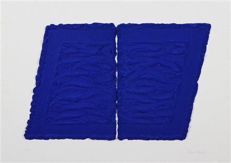 Pinelli Pino Pittura Blu, 2006 serigrafia materica su tavola, cm. 60x85, es....