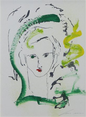 Treccani Ernesto Graziella olio su tela, cm. 40x30 firmato in basso a destra,...