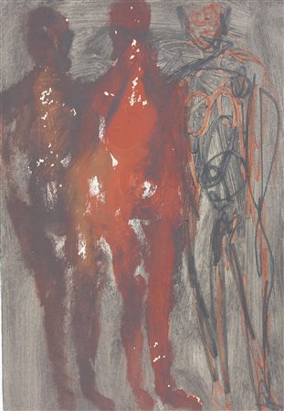 Longobardi Nino Senza titolo, 1989 tecnica mista su carta, cm. 46x31 firmata...