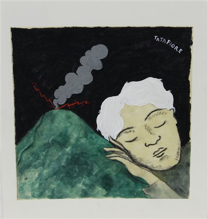 Tatafiore Ernesto Senza titolo tecnica mista su carta di riso, cm. 22,5x21...